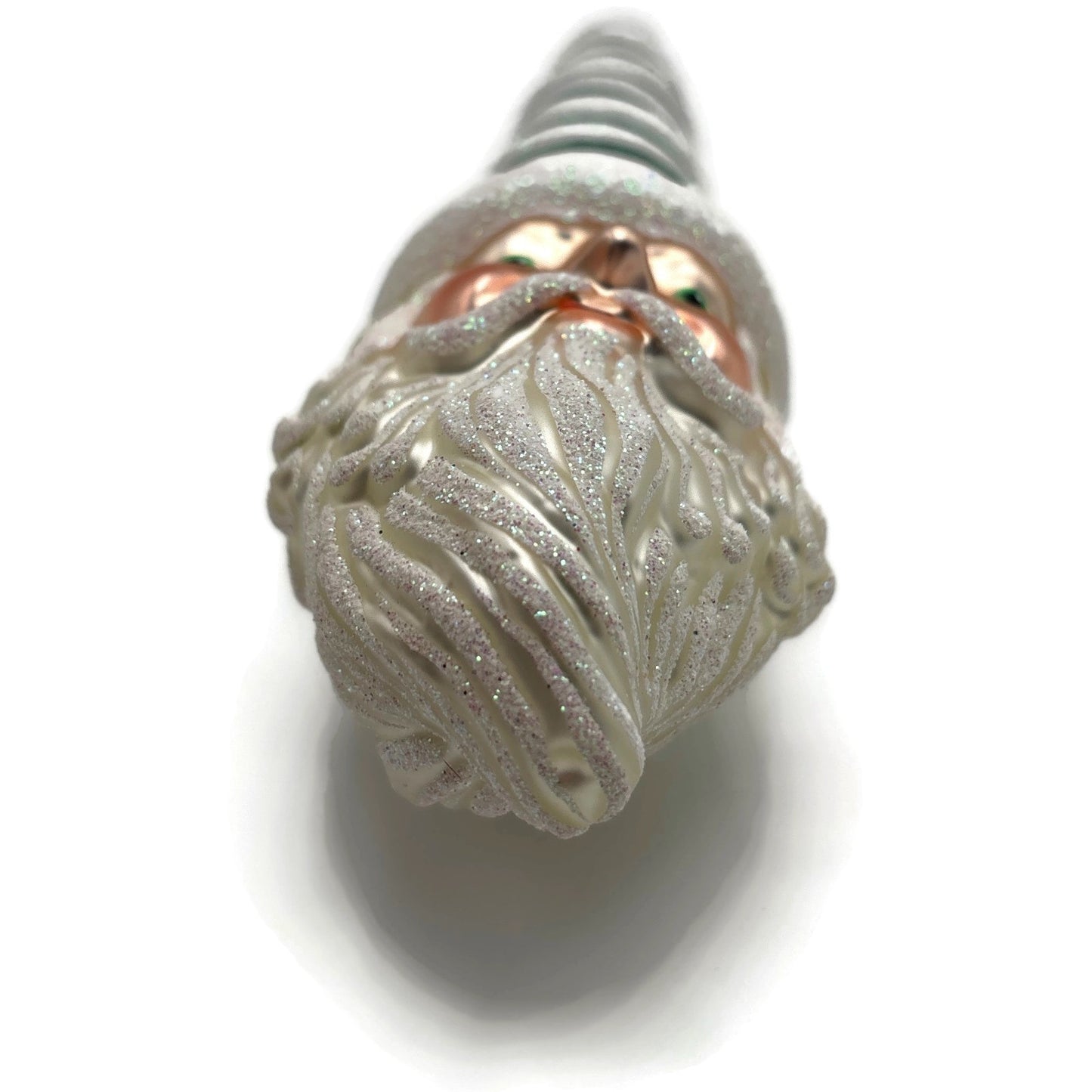 Patricia Breen Sucre Santa Green White Spearmint Striped Christmas Tree Ornament