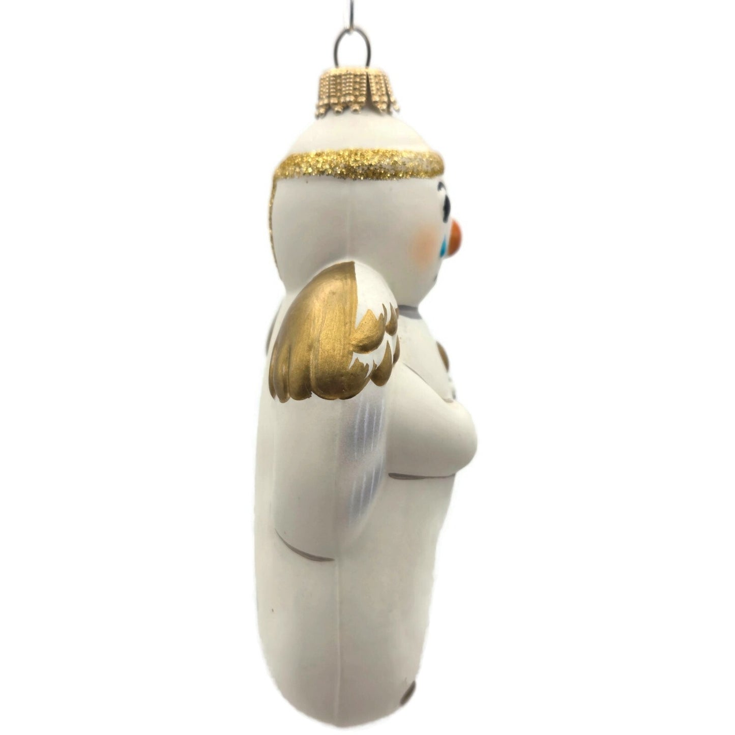 Vaillancourt Snow Angel Ornament Blown Glass Folk Art Christmas Tree Decoration