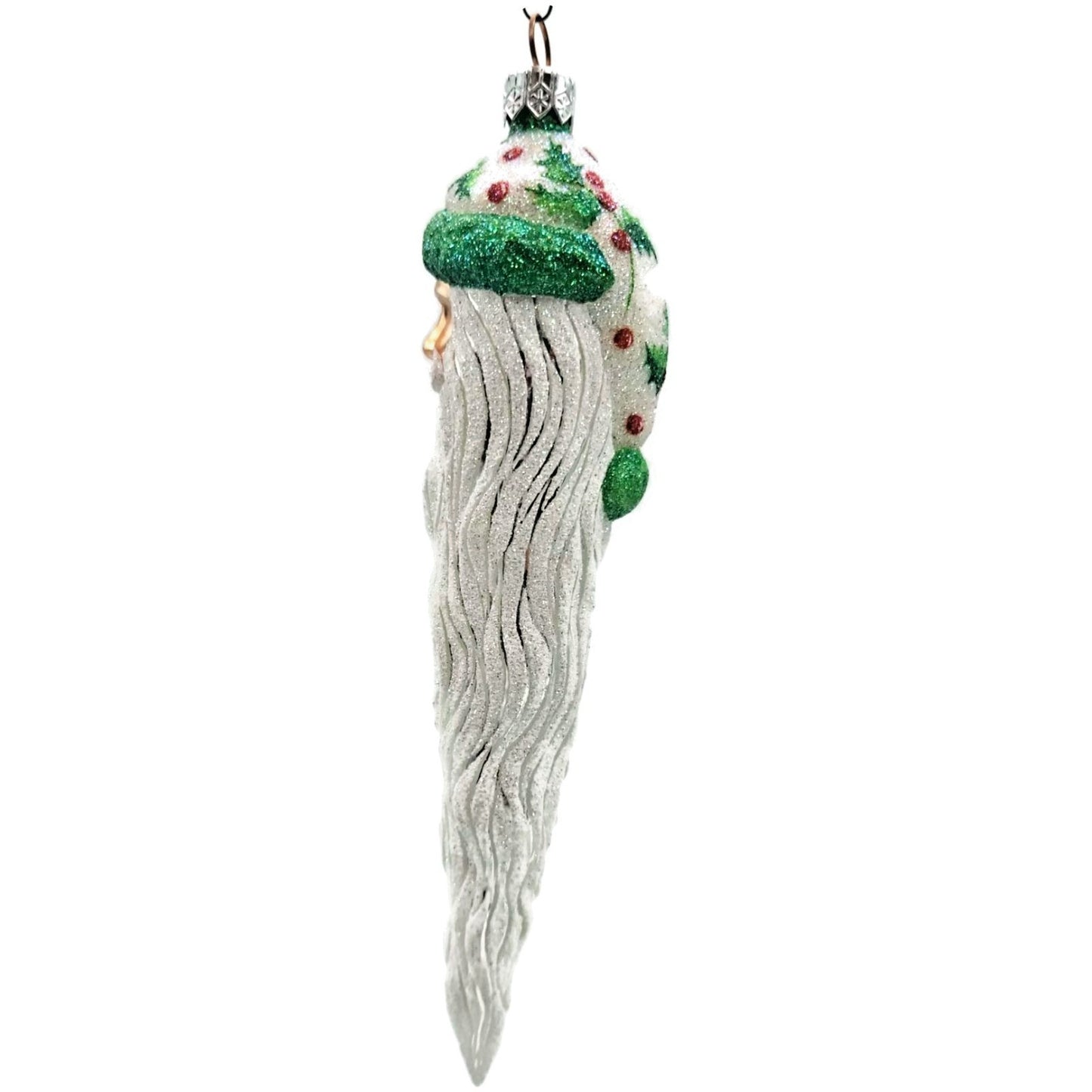 Patricia Breen Santa Icicle Holly Green Pearl Red berry Christmas Tree Ornament