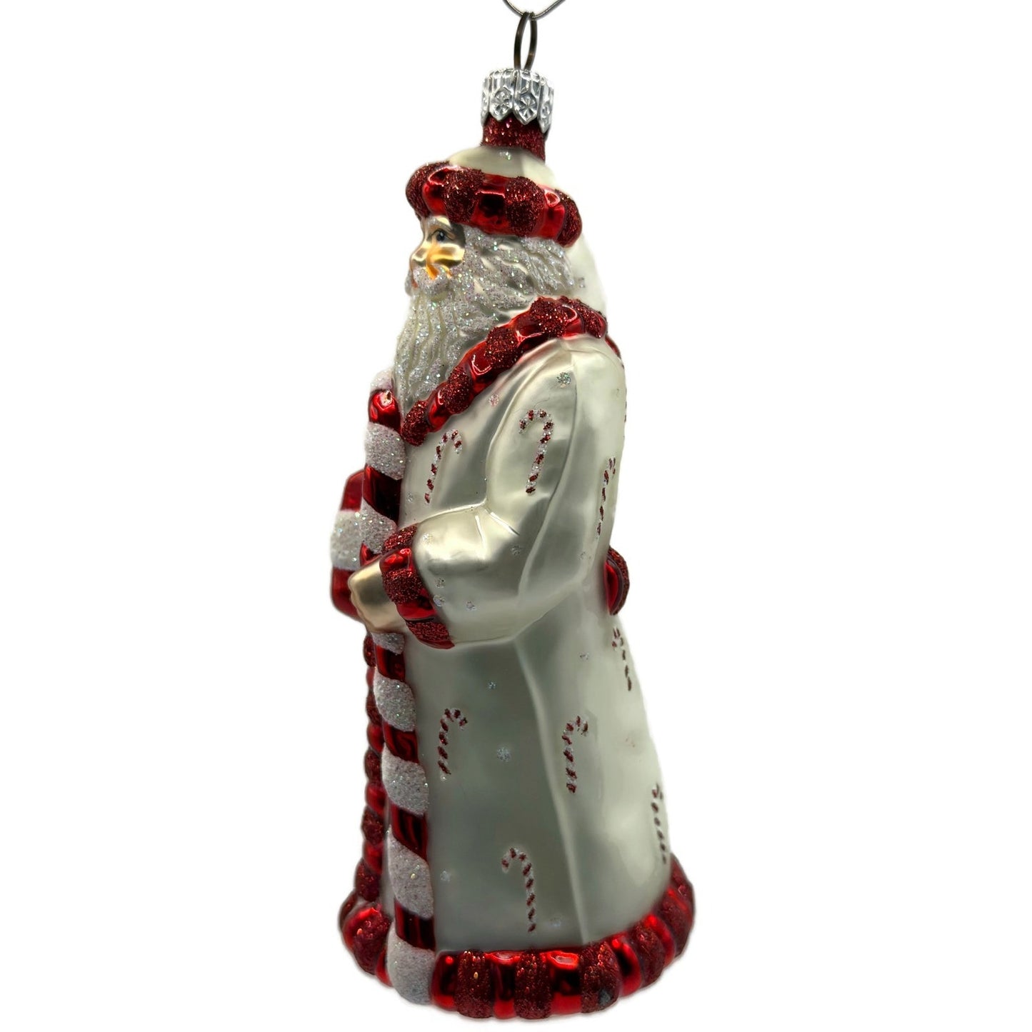 Patricia Breen Candy Cane Claus Red Matte Santa Present Christmas Ornament 2105