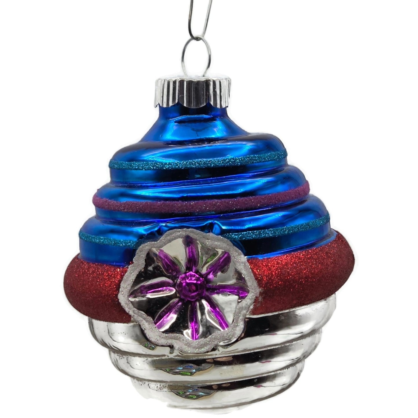 Christopher Radko Shiny Brite Lantern Reflector Christmas Tree Ornament Set of 6