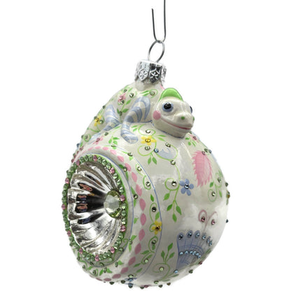 Patricia Breen Happy Holidays Hamish Chameleon Floral Reflector Ornament 3163