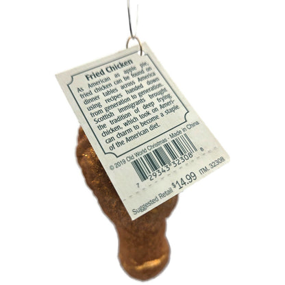 Old World Christmas Fried Chicken Golden Brown Leg Food OWC Blown Glass Ornament
