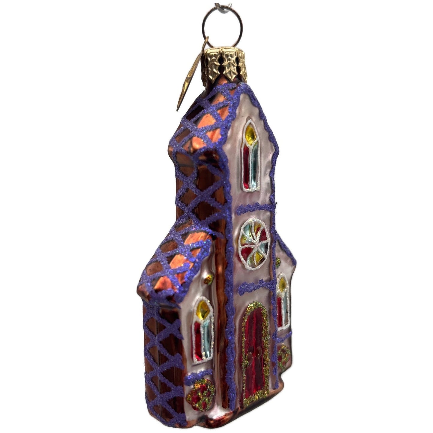 Christopher Radko Ginger Chapel Gem Pink Christmas Tree Ornament 01-0779-0