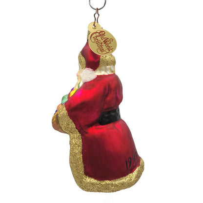 Inge Glass Ornament Bountiful Santa Claus Old World Christmas EM Merck Signed