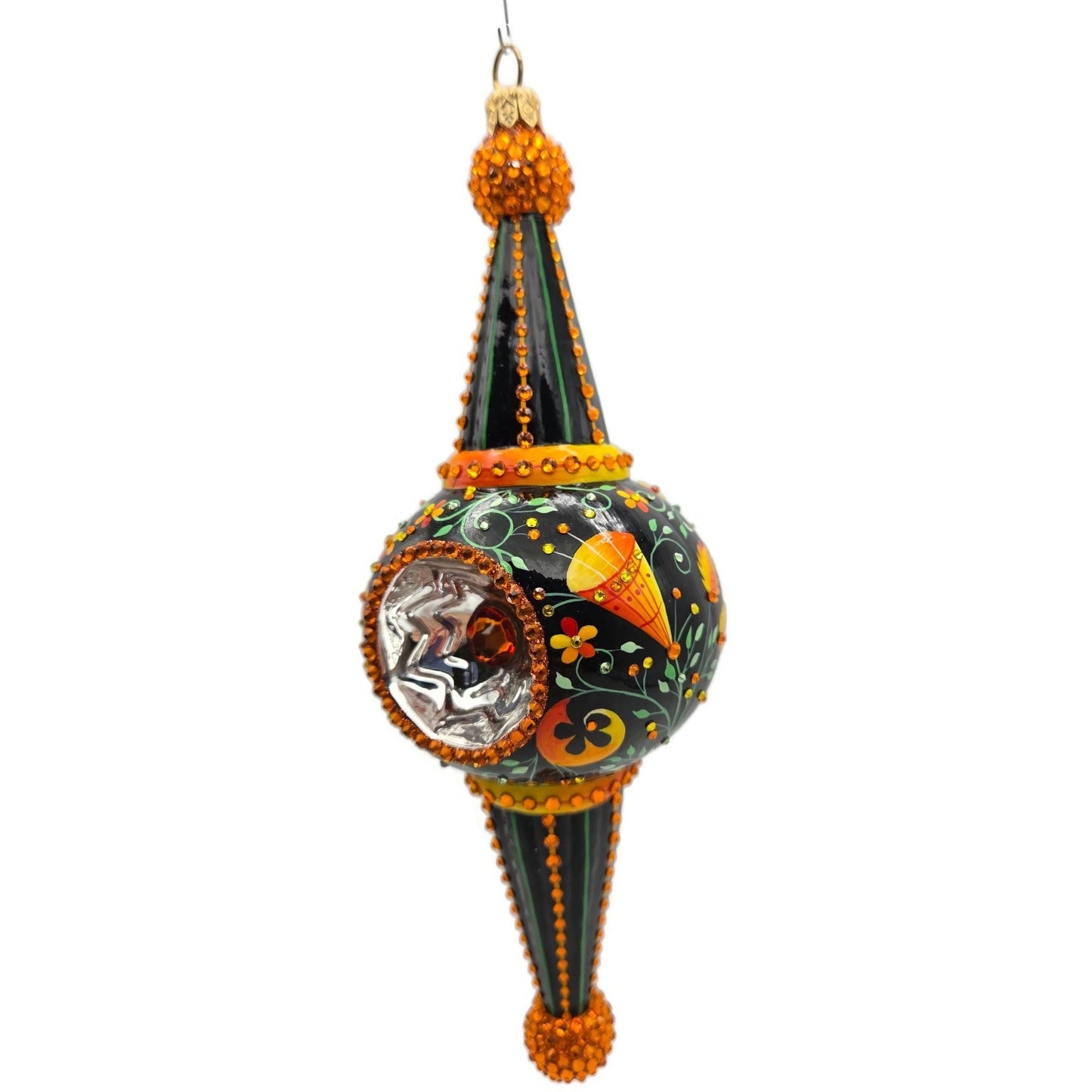 Patricia Breen Looking Glass Russian Fairy Tale Black Christmas Tree Ornament