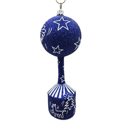 Patricia Breen Keiths Christmas Blue Angel Stars Stripe Nativity Scene Ornament