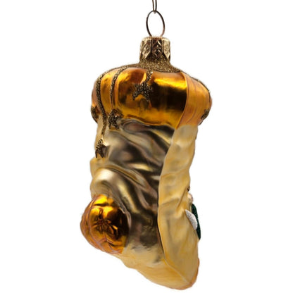 Patricia Breen Angel Stocking Gold Glitter Stars Christmas Tree Ornament