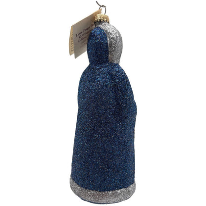 Larry Fraga River Woman Blue Silver Green Glitter Series Christmas Tree Ornament