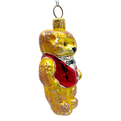 Christopher Radko Ornament Tiny Ted Teddy Bear Gem Blown Glass Christmas Tree