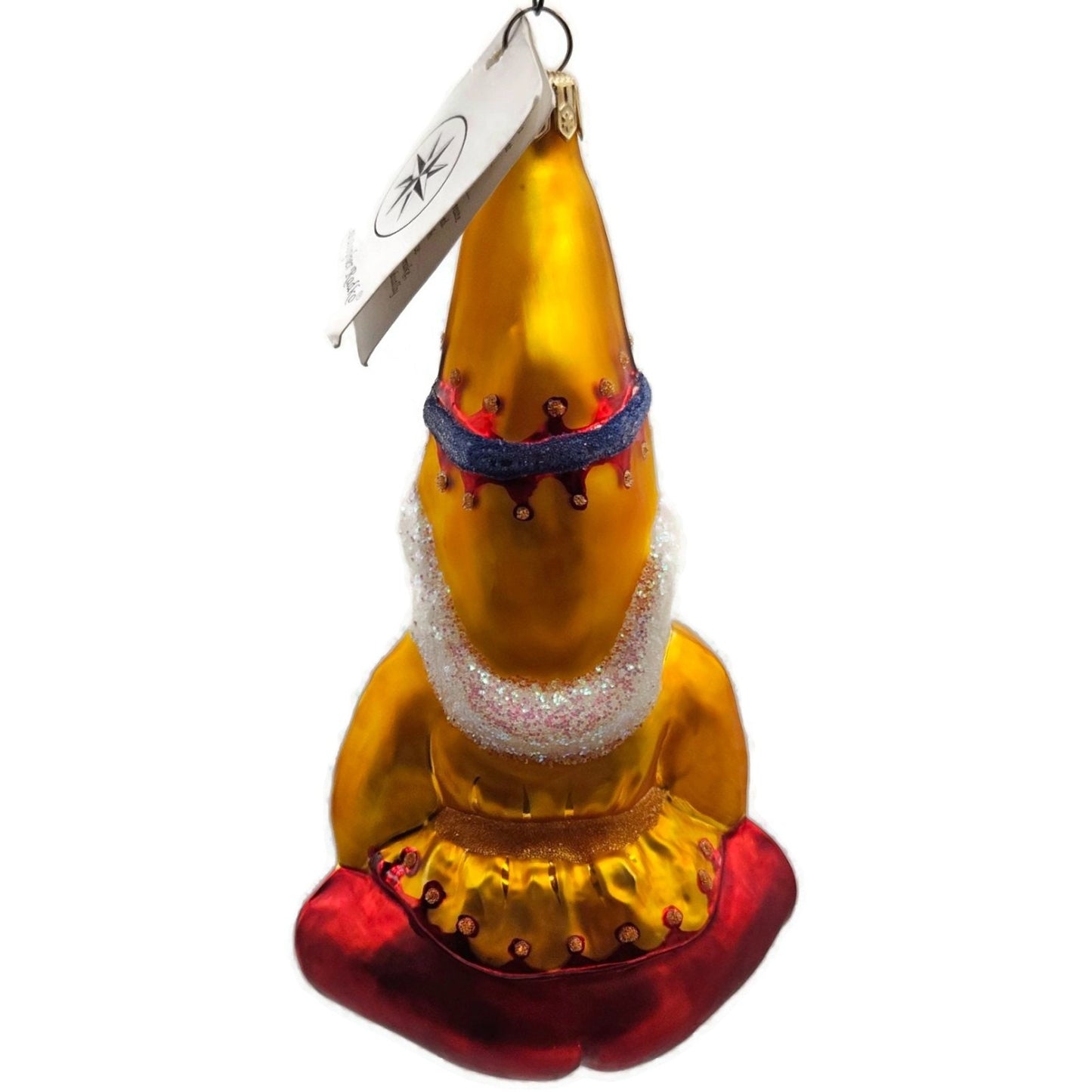 Christopher Radko Elfin Magic Sitting Gold Red Pants Christmas Tree Ornament