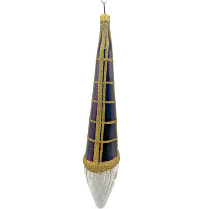 Patricia Breen Winter Wizard Bordeaux Plaid Santa Head Christmas Ornament Decor