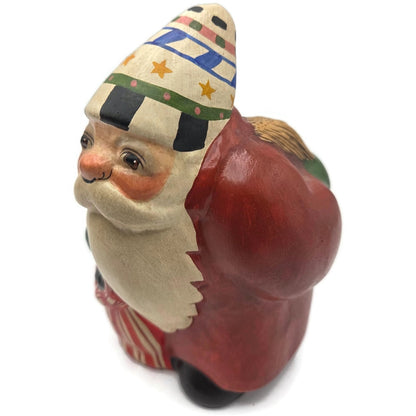 Vaillancourt Santa Switches Behind Back Chalkware Folk Art Christmas Figurine
