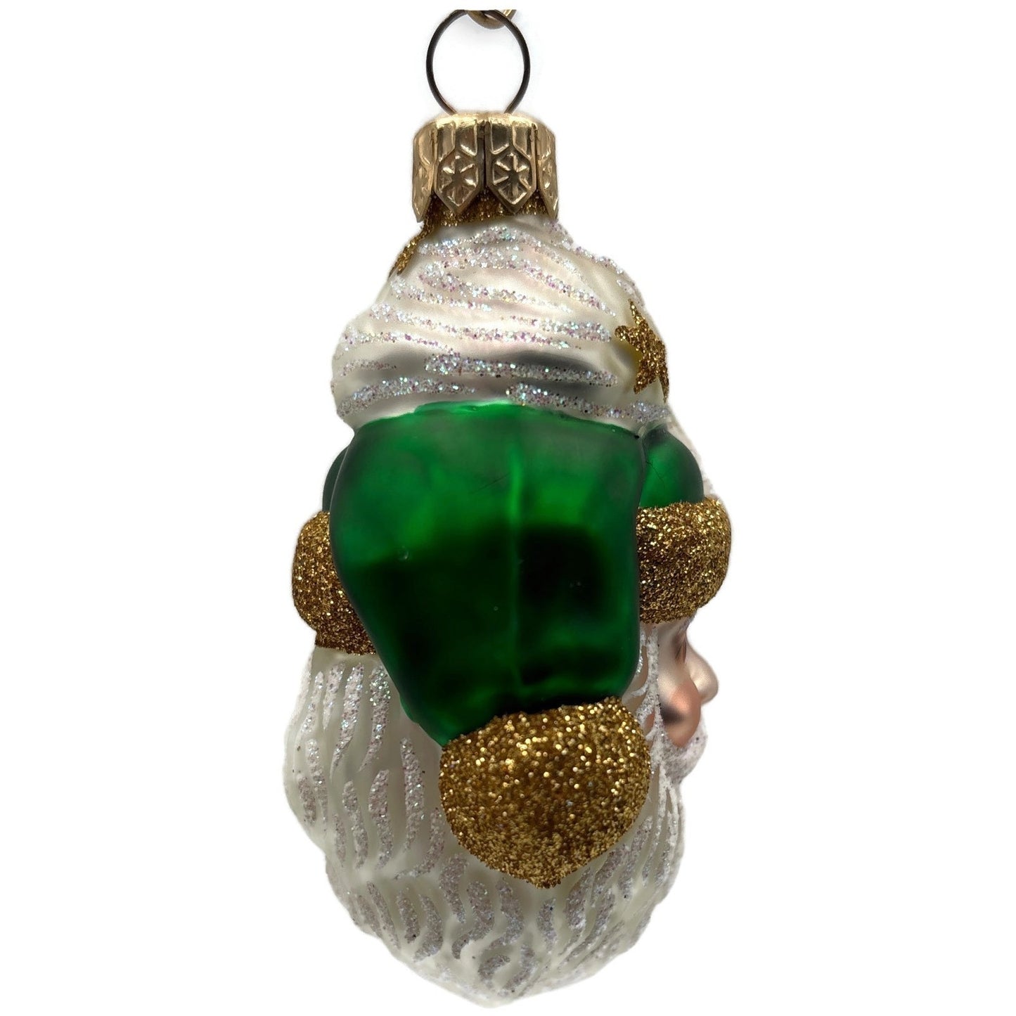 Patricia Breen Miniature Merry Olde Elf Green Gold Stars Christmas Tree Ornament