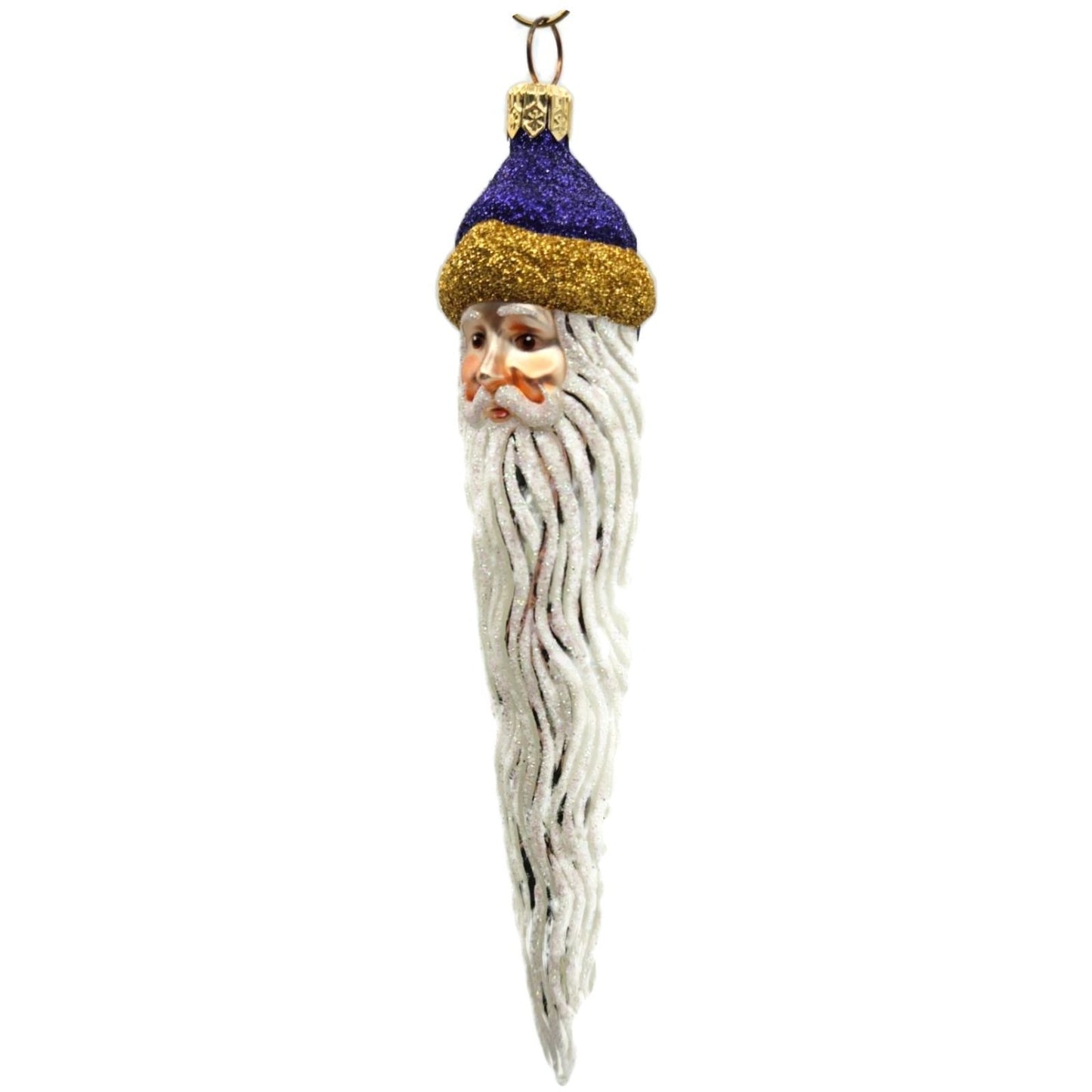 Patricia Breen Santa Icicle Purple Gold White Christmas Tree Ornament