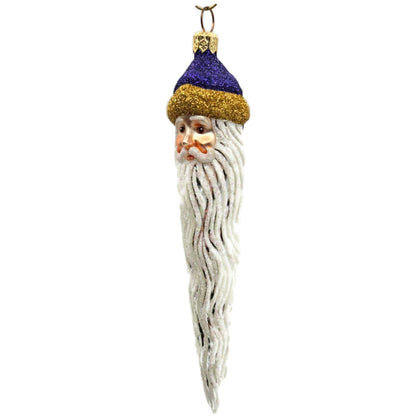 Patricia Breen Santa Icicle Purple Gold White Christmas Tree Ornament