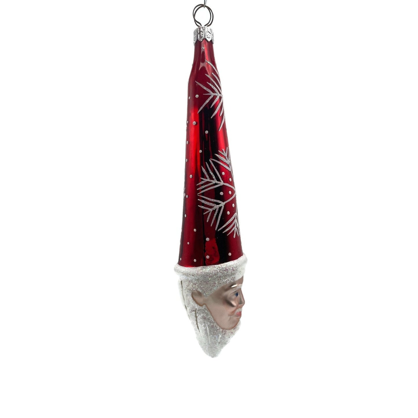 Patricia Breen Winter Wizard Red Santa Head Snowflakes Christmas Ornament