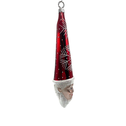 Patricia Breen Winter Wizard Red Santa Head Snowflakes Christmas Ornament