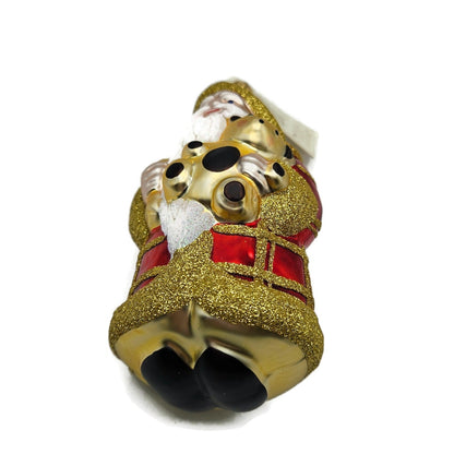 Patricia Breen Santa and Teddy Red Plaid Gold Christmas Holiday Tree Ornament