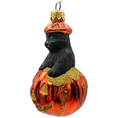Patricia Breen Cat-O-Lantern Pumpkin Glass Christmas Halloween Ornament 9804