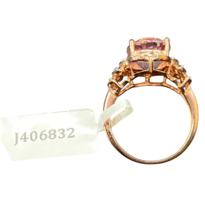 925 Sterling Silver Ring Rose Gold Plated Twilight Fire Topaz Stone Size 8