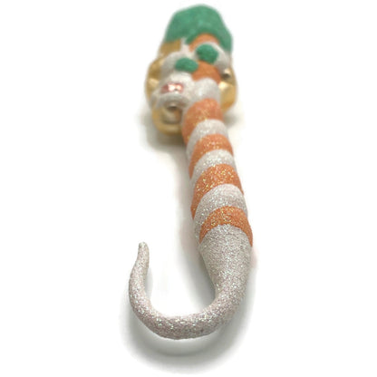 Patricia Breen Peppermint Santa Peach Striped Christmas Ornament Peachtree Place