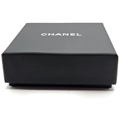 Co Co Chanel Brooch Pin Striped Enamel White Navy Blue with Velvet Pouch Box Tag