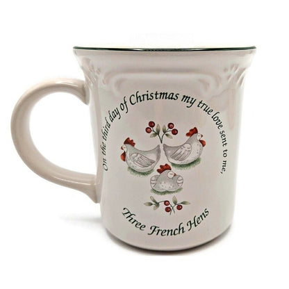 Pfaltzgraff Winterberry Three French Hens Coffee Tea Cup 12 Days of Christmas