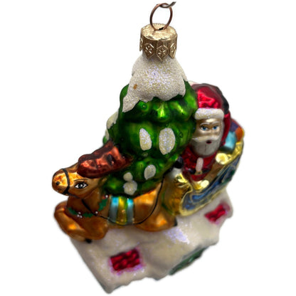 Christopher Radko Up On The House Top Santa Christmas Tree Ornament 99-215-0