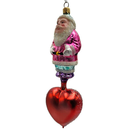Christopher Radko Heartfelt Santa Claus Red Heart Valentines Christmas Ornament