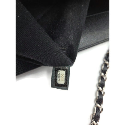 Chanel Grand Shopping Tote Handbag Black Caviar Leather Silver Hardware 13C GST