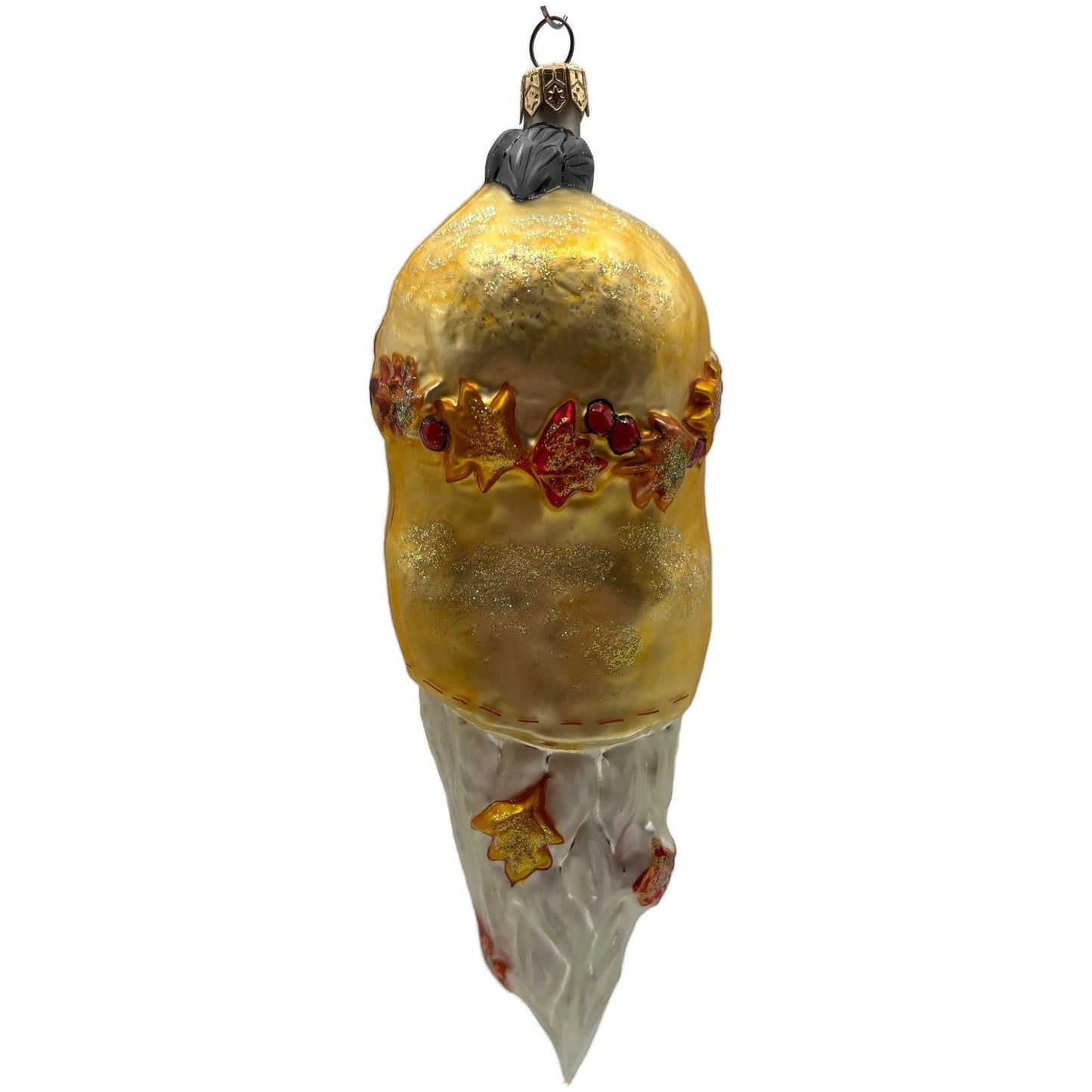 Christopher Radko Santa Cicle Glass Head Fall Leaves Christmas Ornament 997120