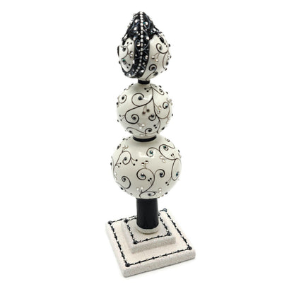 Patricia Breen Miniature Chameleon Finial Quilling Black Christmas Tree Ornament