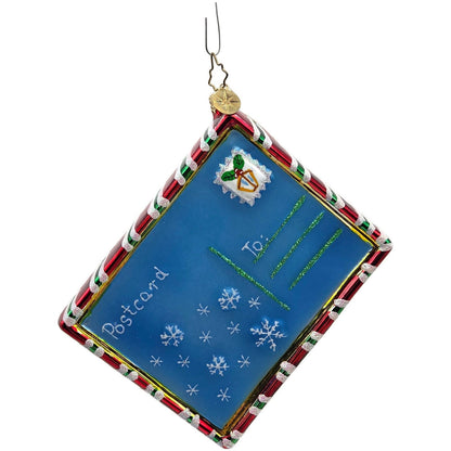 Christopher Radko Merry Christmas To All Postcard Christmas Ornament 00-549-0