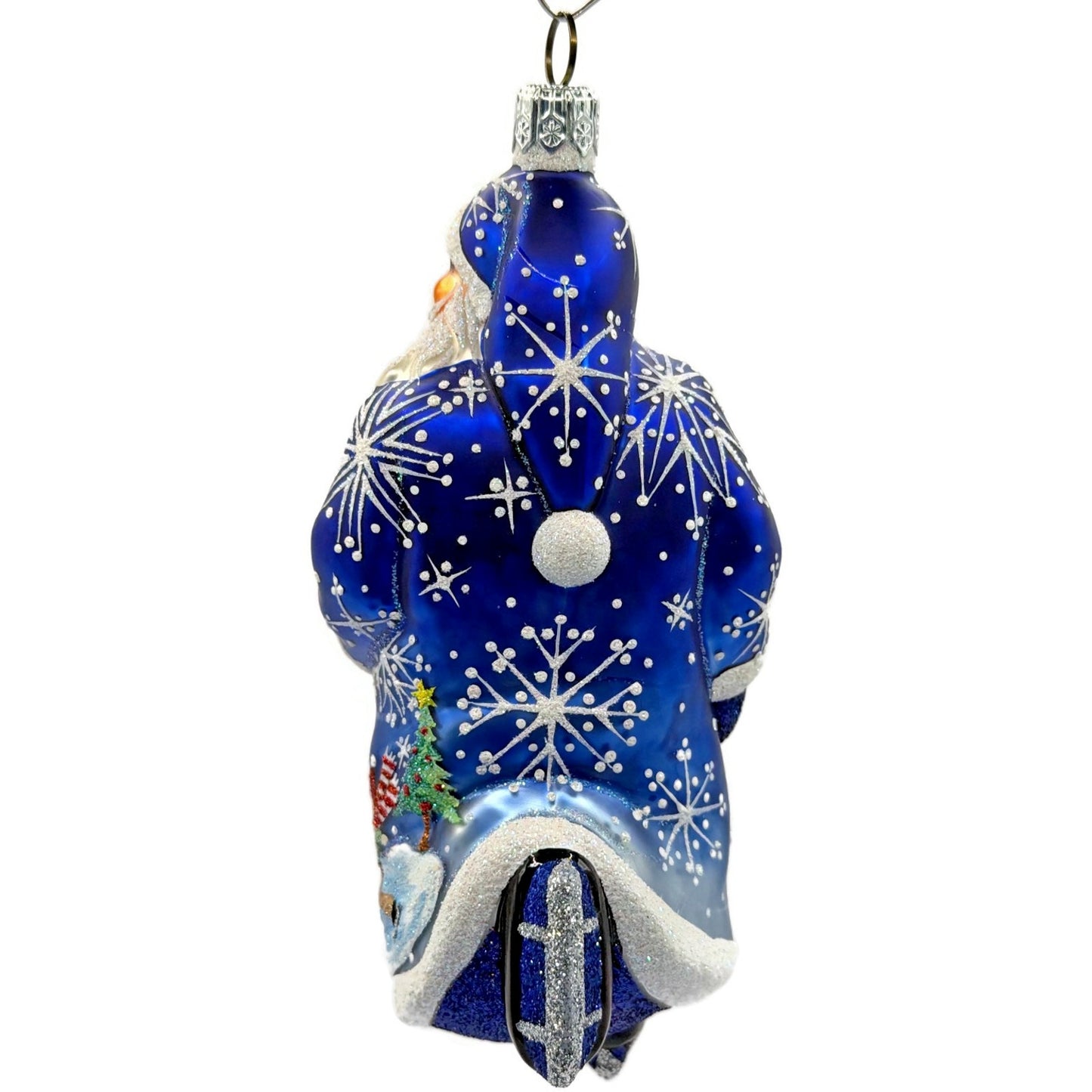 Patricia Breen Off to the Pond Skating Santa Snowflakes Christmas Ornament 2433