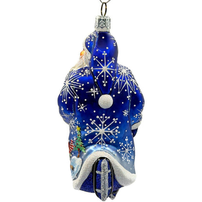 Patricia Breen Off to the Pond Skating Santa Snowflakes Christmas Ornament 2433