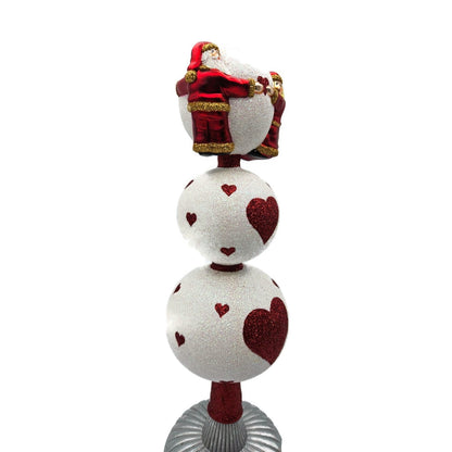 Patricia Breen Love Joins Finial Pearl Santa Claus Valentine Tree Topper 2050