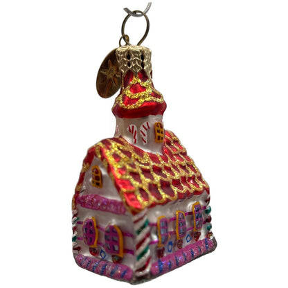 Christopher Radko Gingerbread Chapel Micro Gem Christmas Tree Ornament 01-0798-0