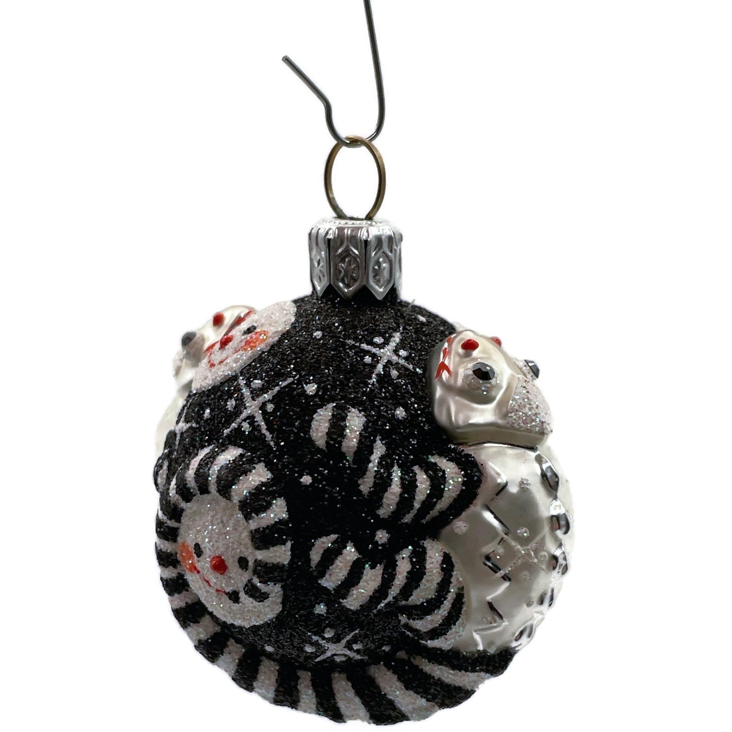 Patricia Breen For James Twice Snow Faces Chameleon Striped Christmas Ornament