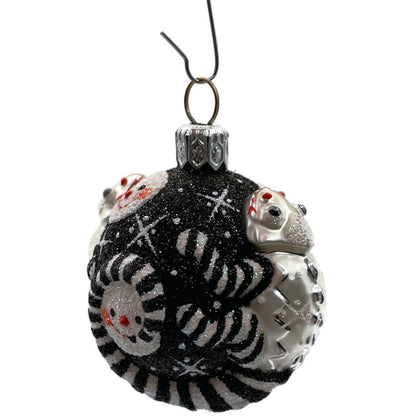 Patricia Breen For James Twice Snow Faces Chameleon Striped Christmas Ornament