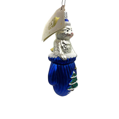Patricia Breen Kitten in a Mitten Blue Cat Pet Christmas Holiday Tree Ornament