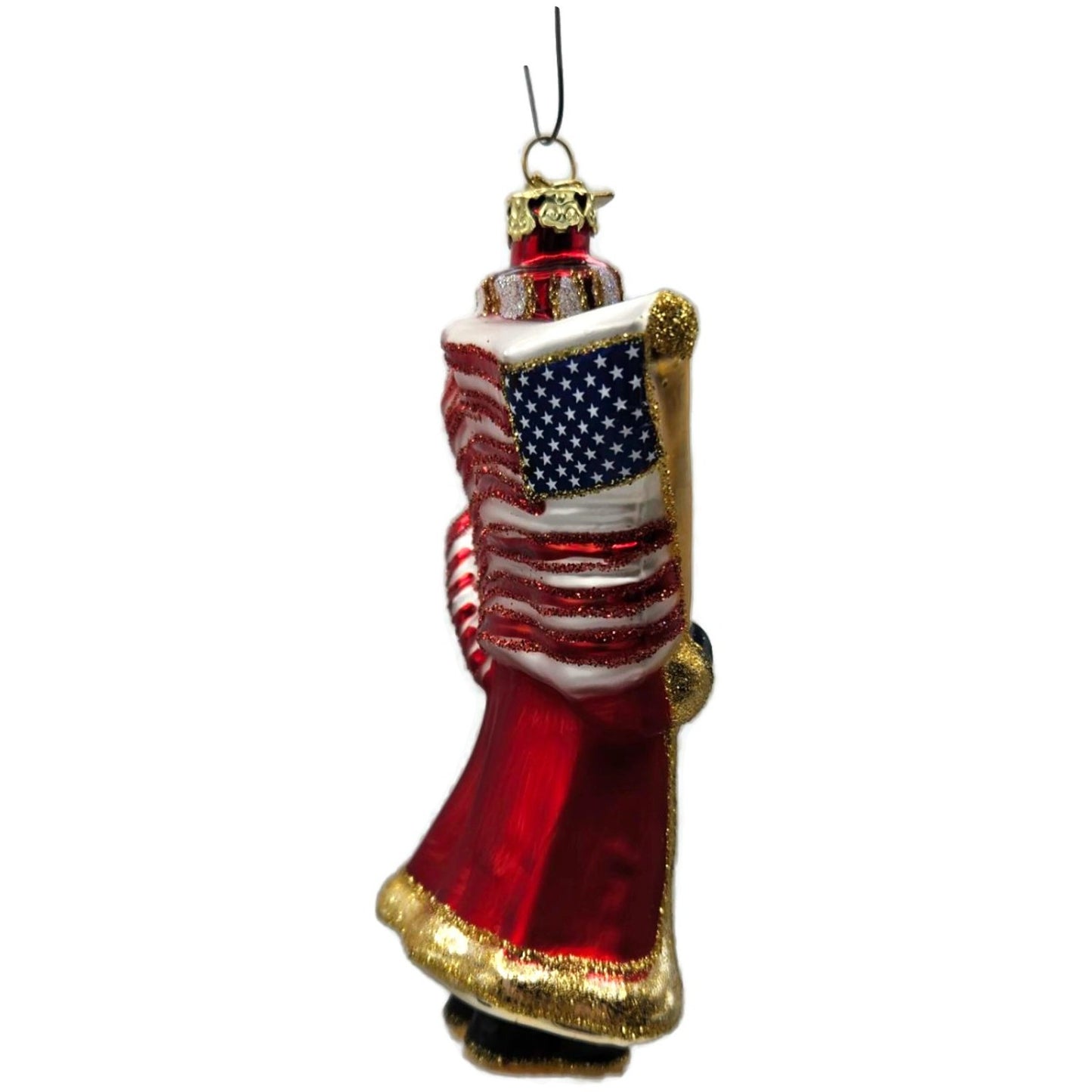 Kurt Adler Noble Gems Patriotic Santa Claus July 4th Glass Christmas Ornament
