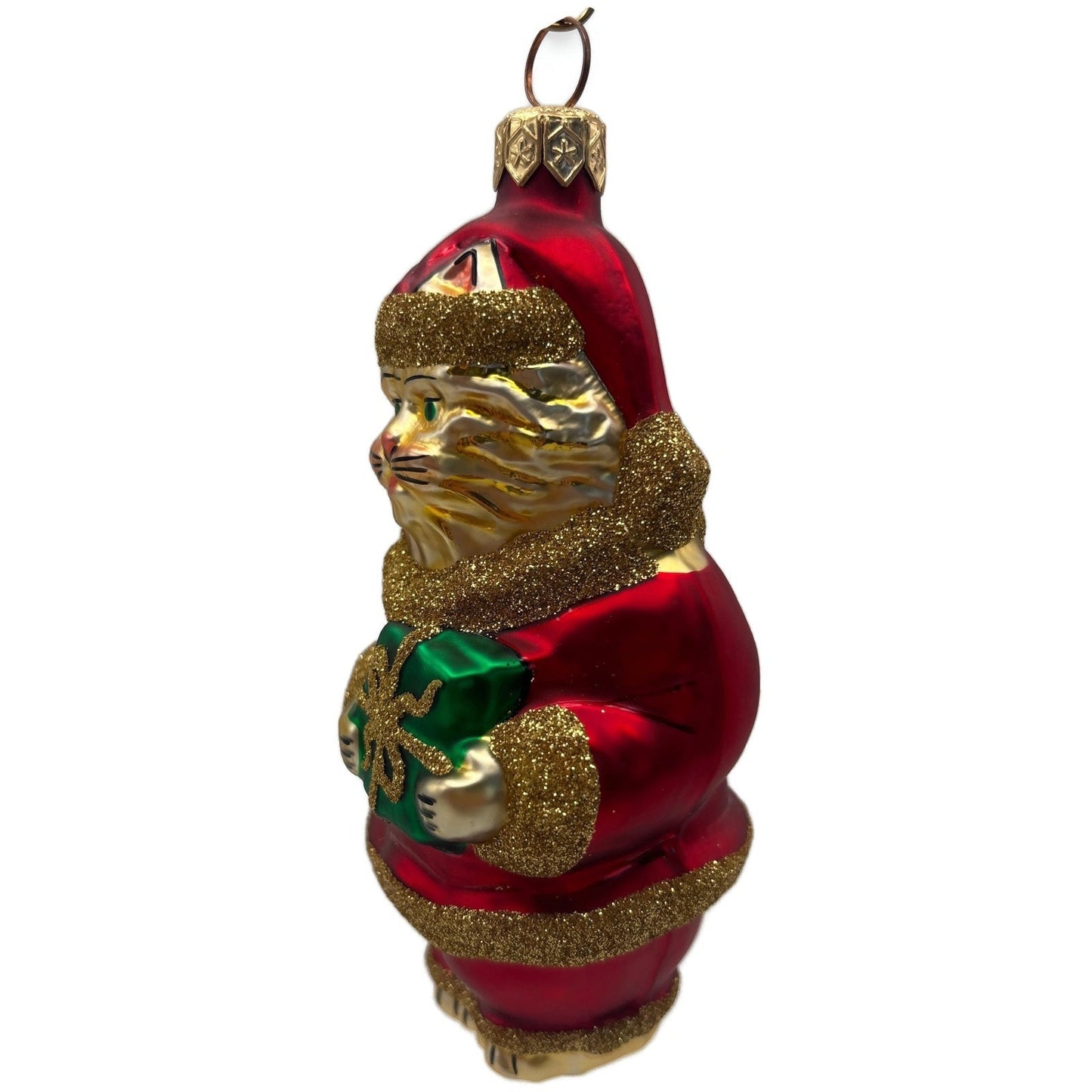Patricia Breen Santa Paws Red Gold Trim Cat Animal Christmas Tree Ornament