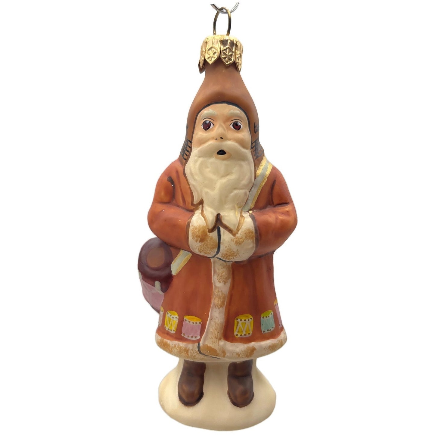 Vaillancourt Folk Art 12th of 12 Days Of Christmas Drummer Santa Matte Ornament