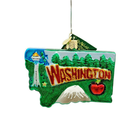 State of Washington Evergreen State Space Needle Old World Christmas Ornament