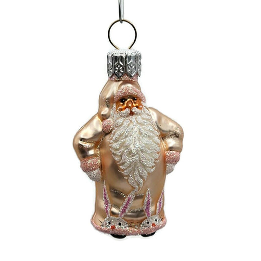 Patricia Breen Spirited Santa Easter Bunny Pink Christmas Holiday Tree Ornament