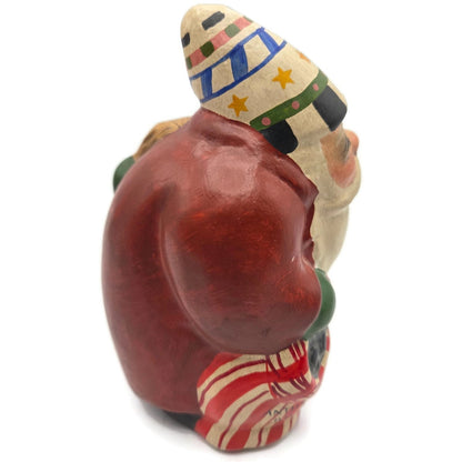 Vaillancourt Santa Switches Behind Back Chalkware Folk Art Christmas Figurine