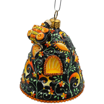 Patricia Breen Stunning Skep Russian Fairy Tale Black Bee Christmas Ornament