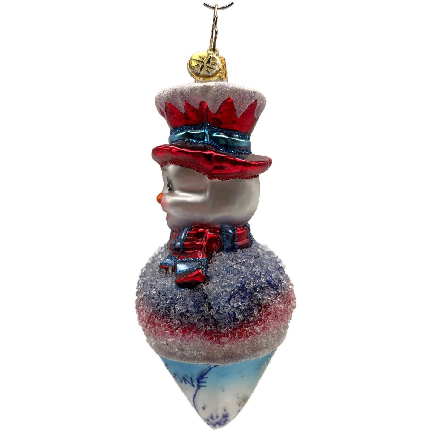 Christopher Radko Frosty Snowcone Snowman Glass Christmas Tree Ornament 1017249