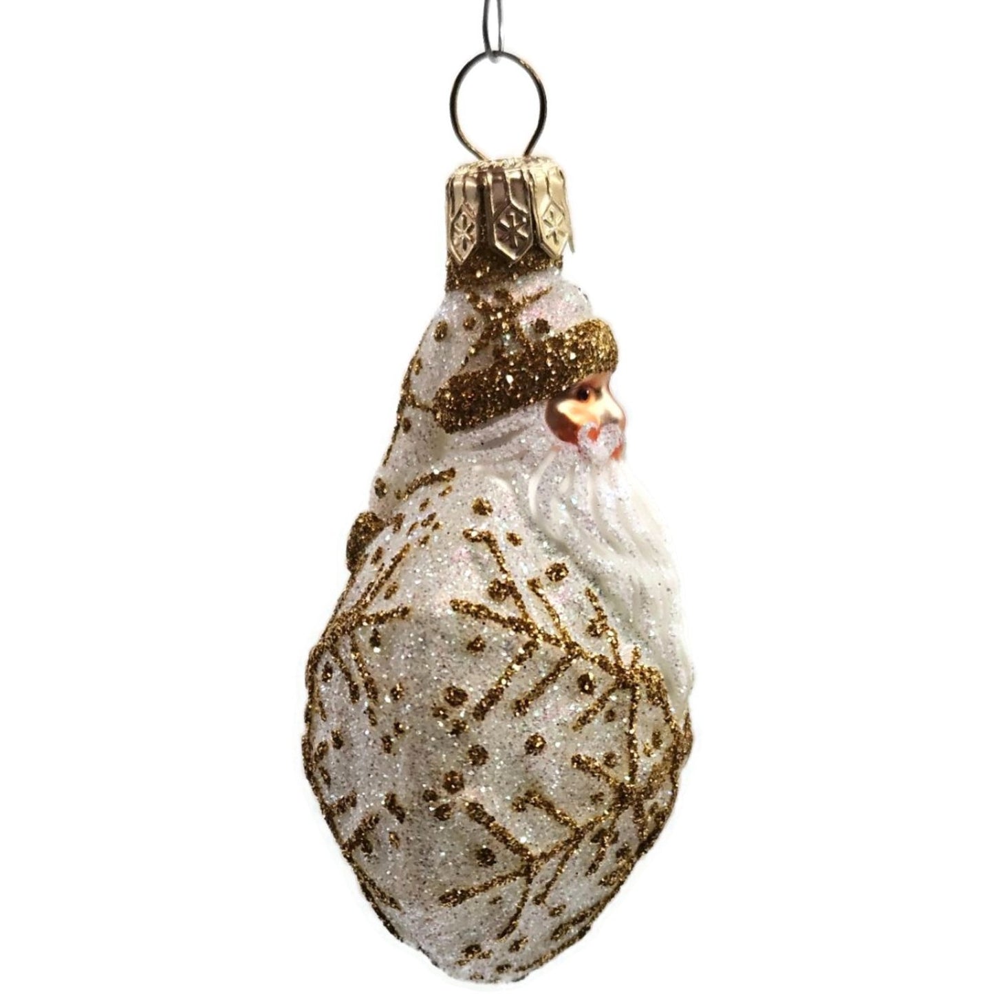 Patricia Breen Snowflake Noel Pearl Gold Santa Claus Glitter Christmas Ornament